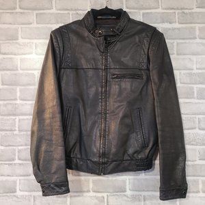 Golden State Vintage Leather Mens Bomber Style Jacket Coat Black Size 36